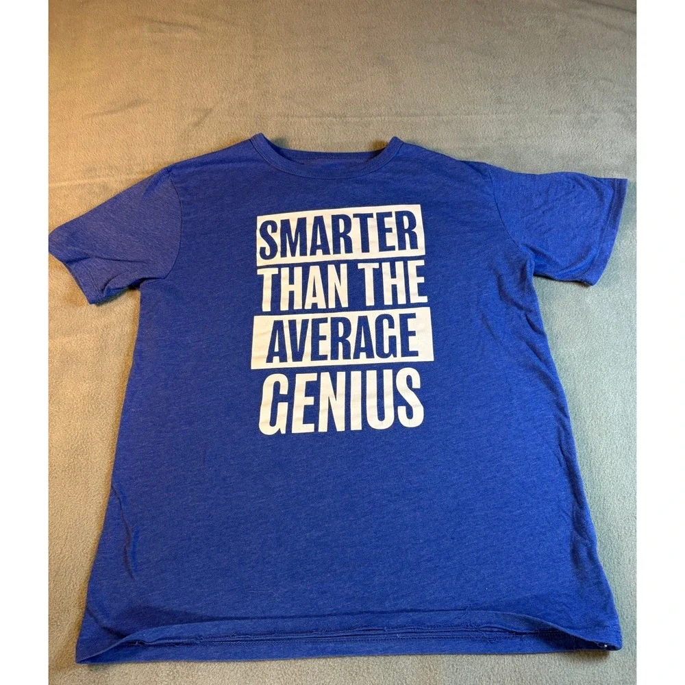 The Children's Place Boys Blue Smarter Than Average Genius Graphic Tee XXL 16